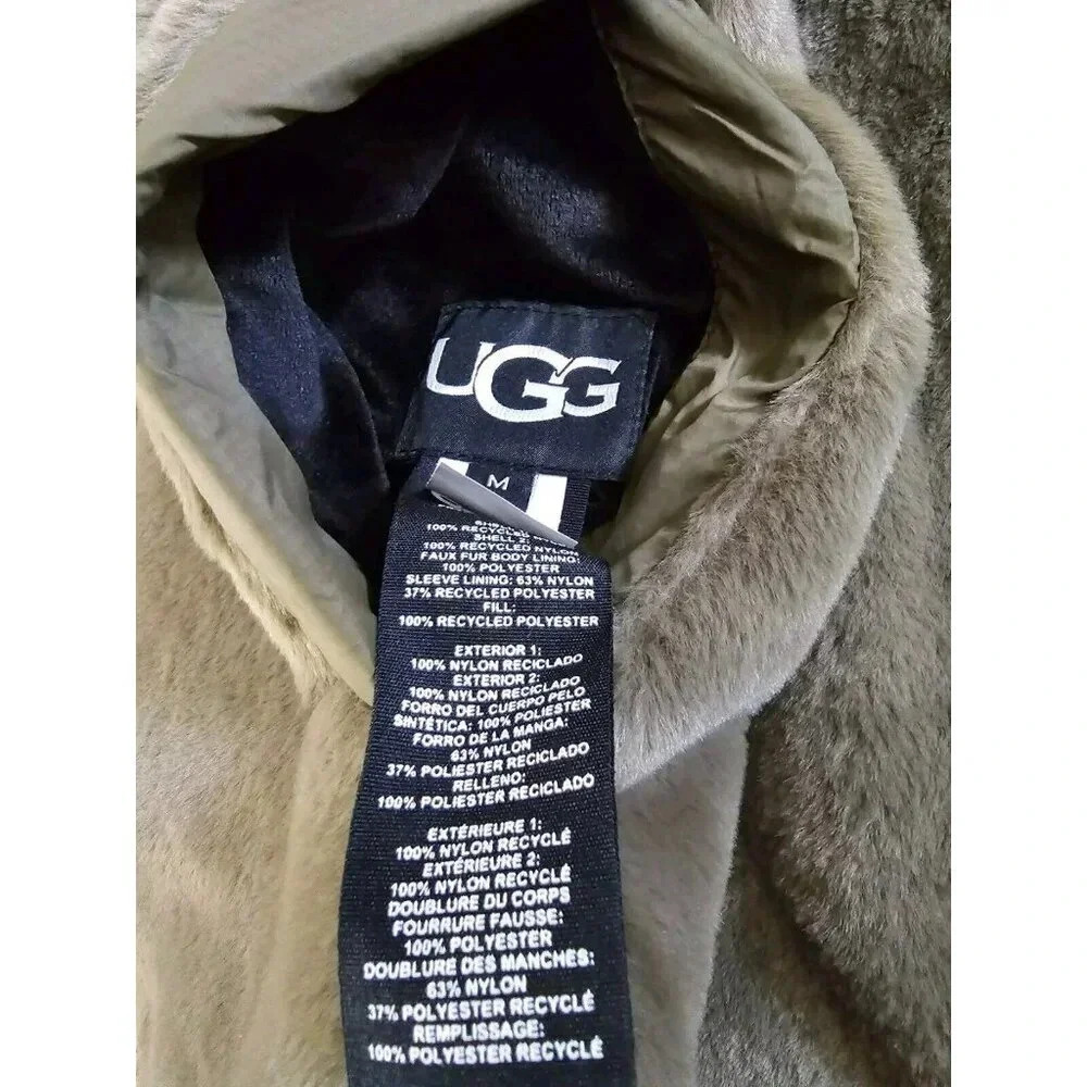 UGG Olive Amelea Reversible Quilt Oversized Jacket Long Sleeves Size M Women's - Picture 12 of 16